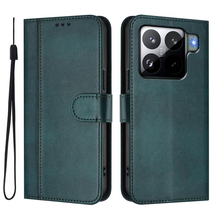 For Xiaomi 15S Pro 5G Line Splicing Buckle Retro Leather Phone Case