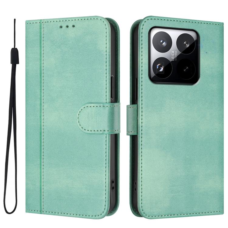 For Xiaomi 15T 5G Line Splicing Buckle Retro Leather Phone Case