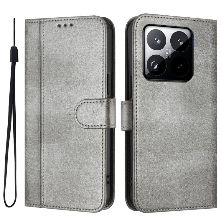 For Xiaomi 15T 5G Line Splicing Buckle Retro Leather Phone Case