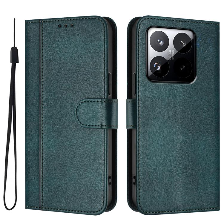For Xiaomi 15T 5G Line Splicing Buckle Retro Leather Phone Case