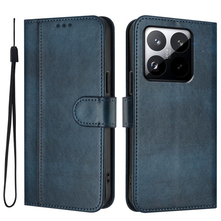 For Xiaomi 15T 5G Line Splicing Buckle Retro Leather Phone Case