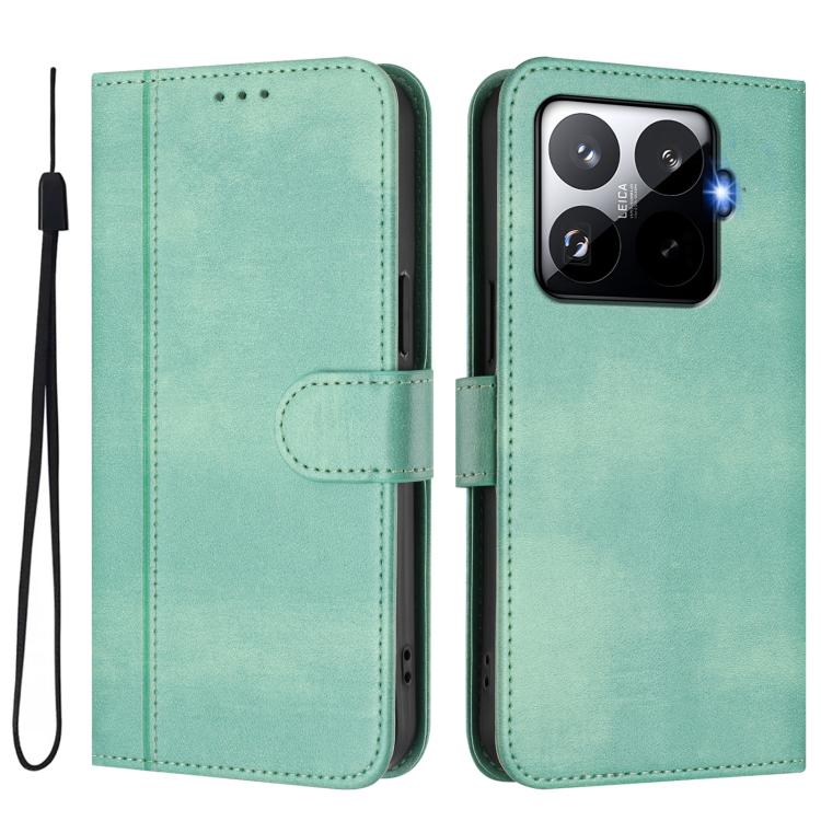 For Xiaomi 15T Pro 5G Line Splicing Buckle Retro Leather Phone Case