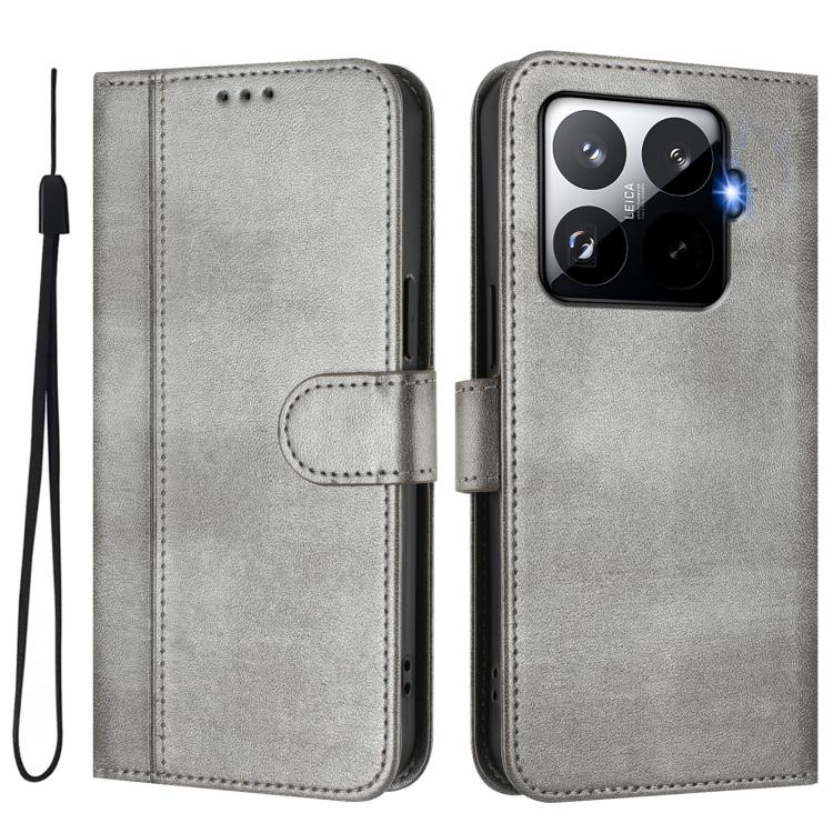 For Xiaomi 15T Pro 5G Line Splicing Buckle Retro Leather Phone Case