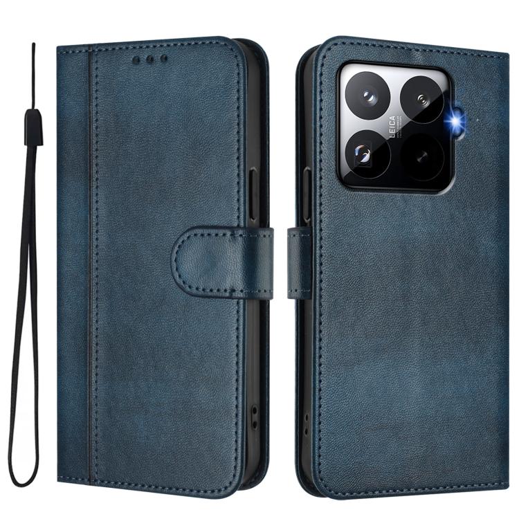 For Xiaomi 15T Pro 5G Line Splicing Buckle Retro Leather Phone Case