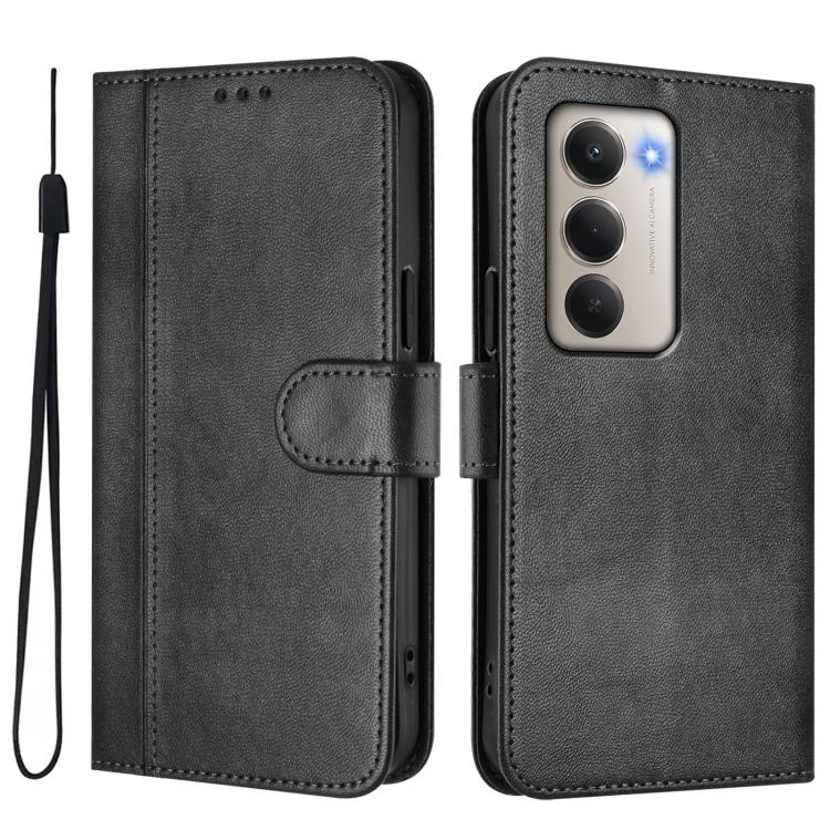 For Redmi 15 5G / 4G EU 171mm Line Splicing Buckle Retro Leather Phone Case