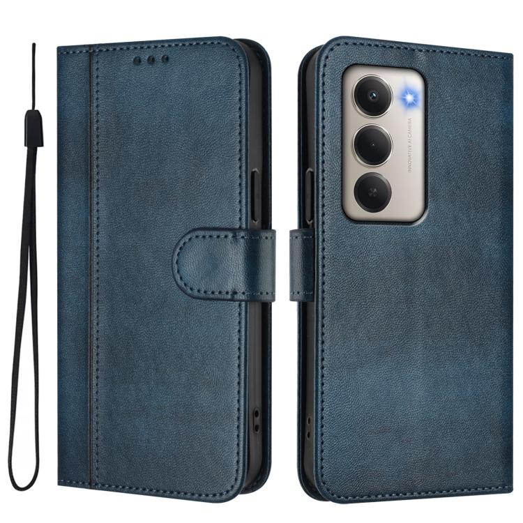 For Redmi 15 5G / 4G EU 171mm Line Splicing Buckle Retro Leather Phone Case
