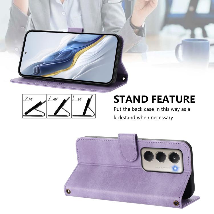 For Redmi 15 5G / 4G EU 171mm Line Splicing Buckle Retro Leather Phone Case