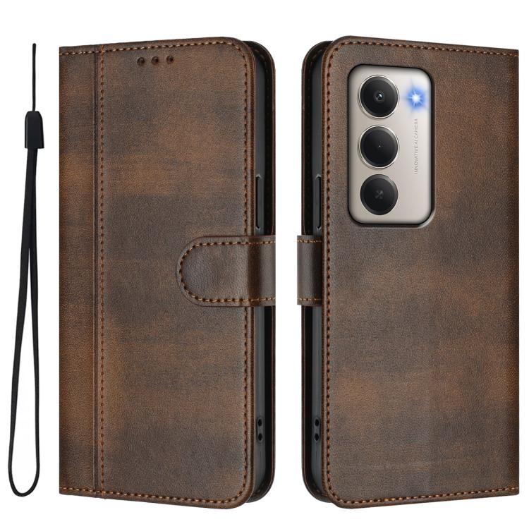 For Redmi 15 5G / 4G EU 171mm Line Splicing Buckle Retro Leather Phone Case