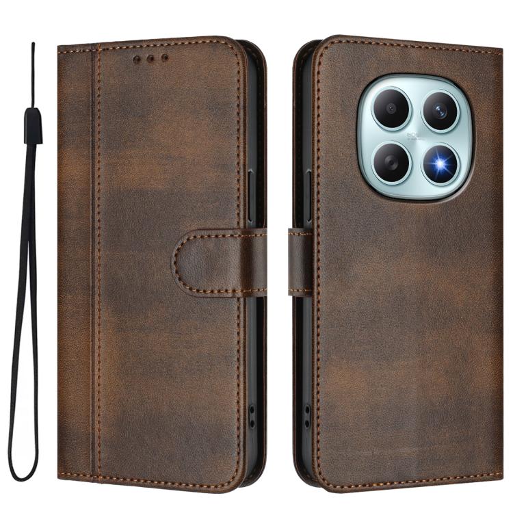 For Redmi Note 15 5G / 4G 164mm / Poco M8 5G Line Splicing Buckle Retro Leather Phone Case