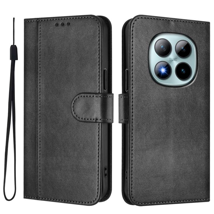 For Redmi Note 15 Pro+ 5G 163.3mm/Poco M8 Pro 5G Line Splicing Buckle Retro Leather Phone Case