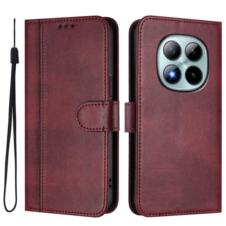 For Redmi Note 15 Pro+ 5G 163.3mm/Poco M8 Pro 5G Line Splicing Buckle Retro Leather Phone Case