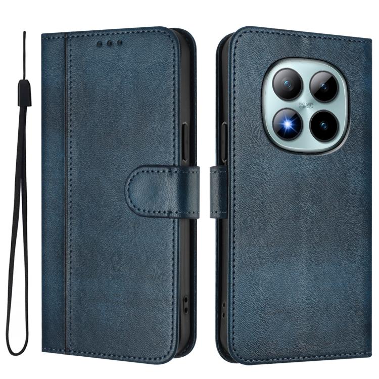 For Redmi Note 15 Pro+ 5G 163.3mm/Poco M8 Pro 5G Line Splicing Buckle Retro Leather Phone Case