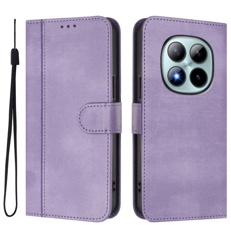 For Redmi Note 15 Pro+ 5G 163.3mm/Poco M8 Pro 5G Line Splicing Buckle Retro Leather Phone Case