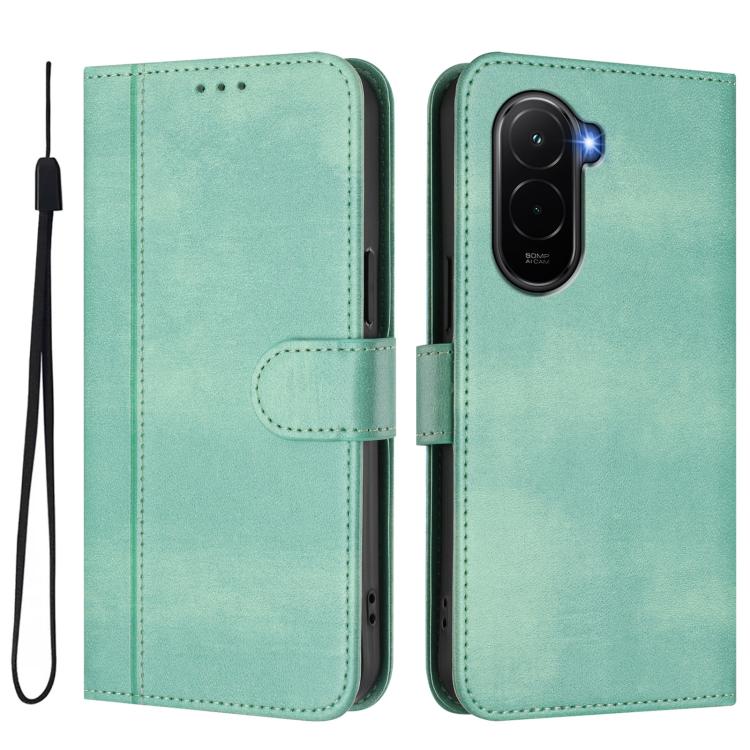 For Xiaomi Poco M7 4G 169mm Line Splicing Buckle Retro Leather Phone Case