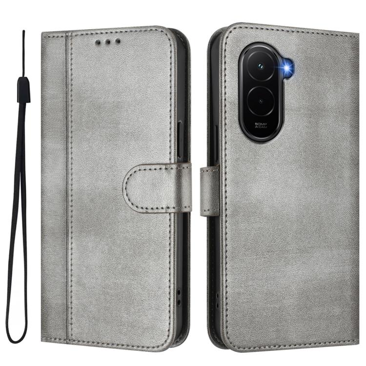 For Xiaomi Poco M7 4G 169mm Line Splicing Buckle Retro Leather Phone Case