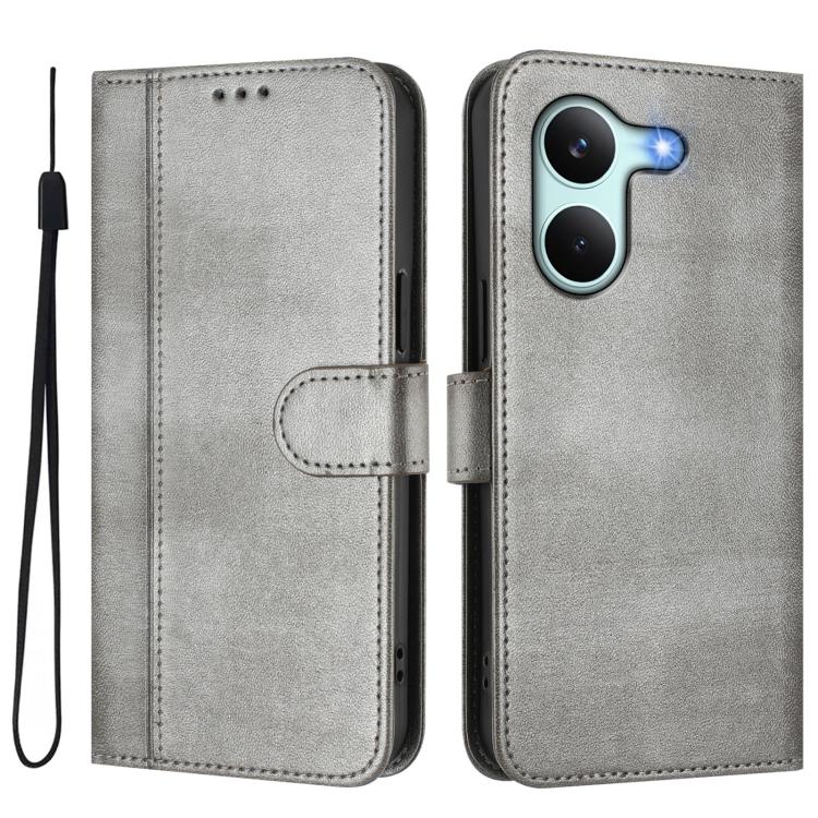 For Redmi Turbo 5 5G Global / Poco X8 Pro 5G Line Splicing Buckle Retro Leather Phone Case