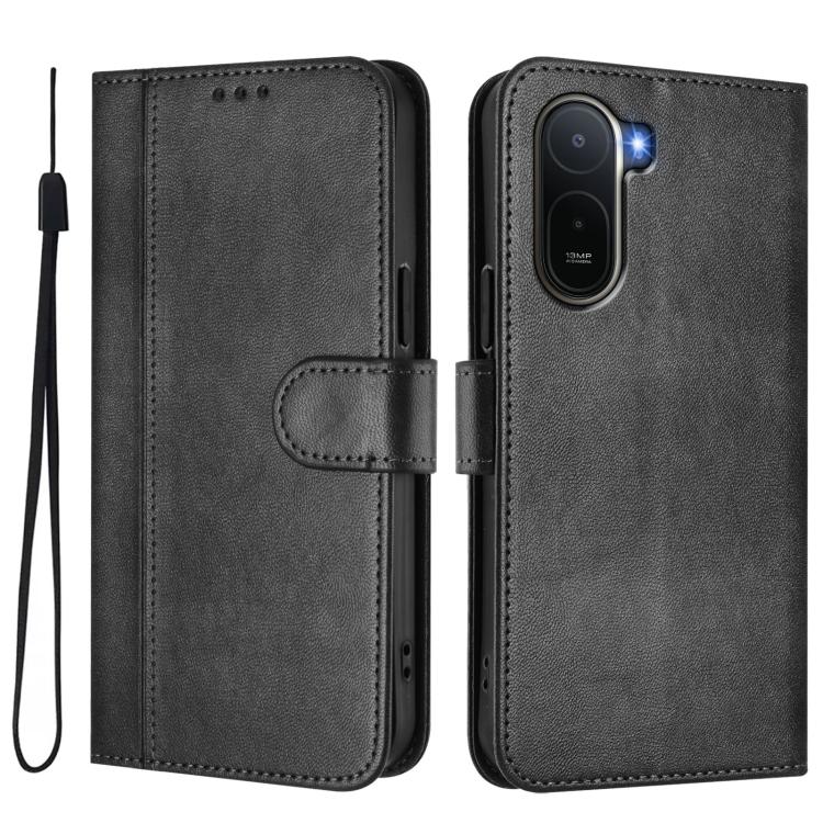 For Redmi A7 Pro 171mm / Poco C85x 5G Line Splicing Buckle Retro Leather Phone Case