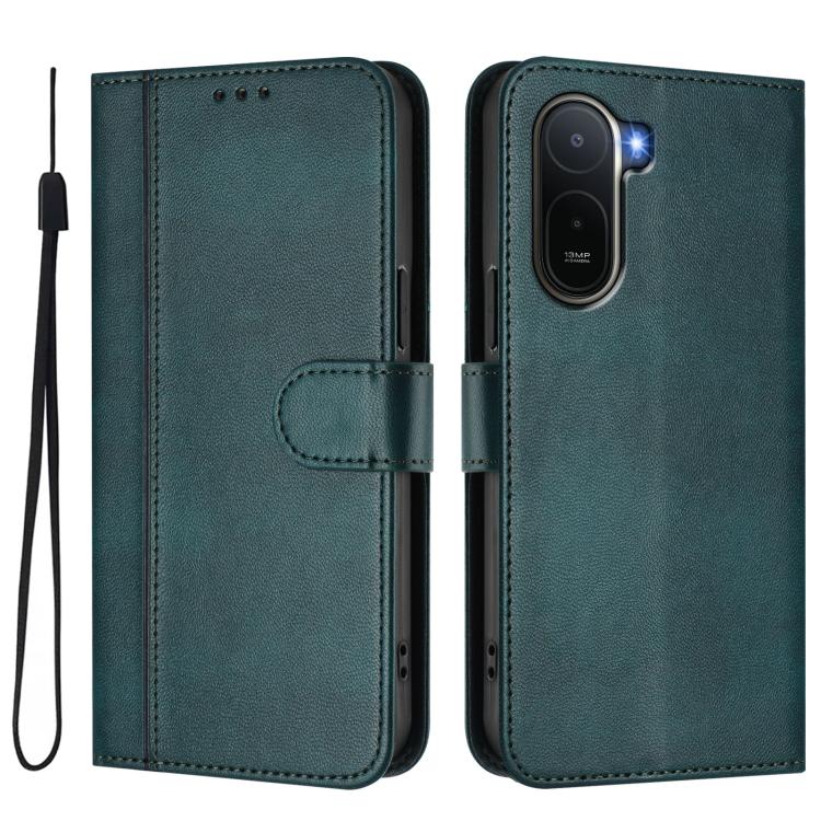 For Redmi A7 Pro 171mm / Poco C85x 5G Line Splicing Buckle Retro Leather Phone Case