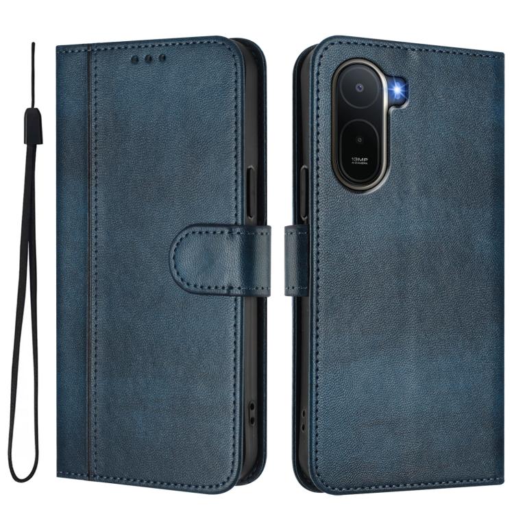 For Redmi A7 Pro 171mm / Poco C85x 5G Line Splicing Buckle Retro Leather Phone Case