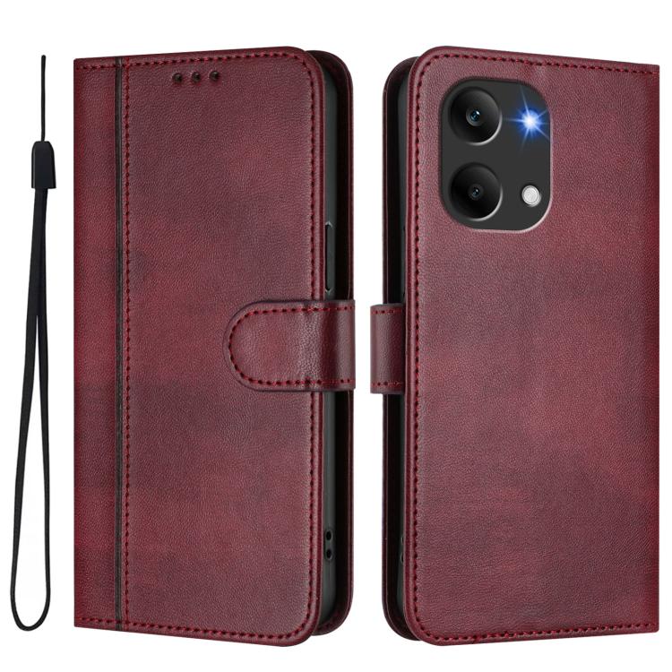 For Redmi Turbo 5 Max 5G / Poco X8 Pro Max 5G Line Splicing Buckle Retro Leather Phone Case