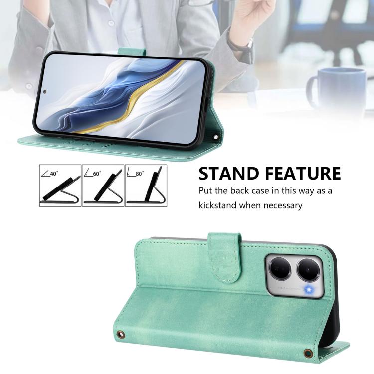 For Redmi 15a 5G Line Splicing Buckle Retro Leather Phone Case