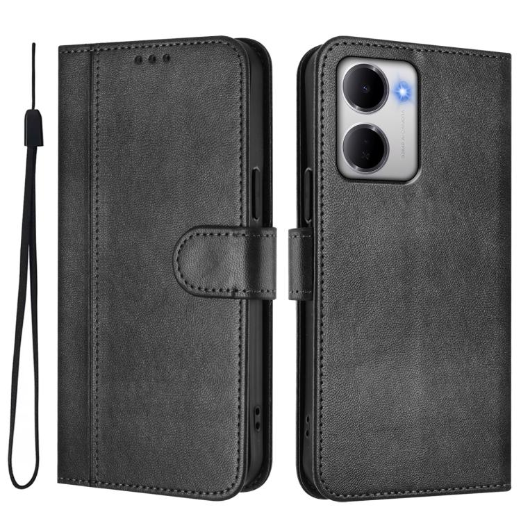 For Redmi 15a 5G Line Splicing Buckle Retro Leather Phone Case