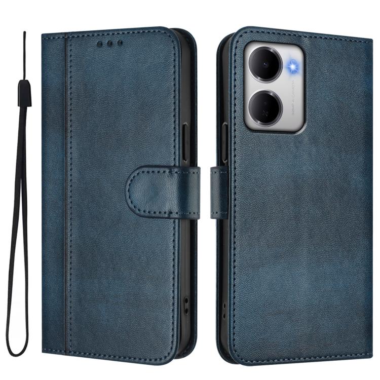 For Redmi 15a 5G Line Splicing Buckle Retro Leather Phone Case