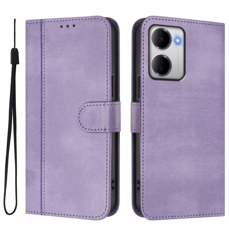 For Redmi 15a 5G Line Splicing Buckle Retro Leather Phone Case