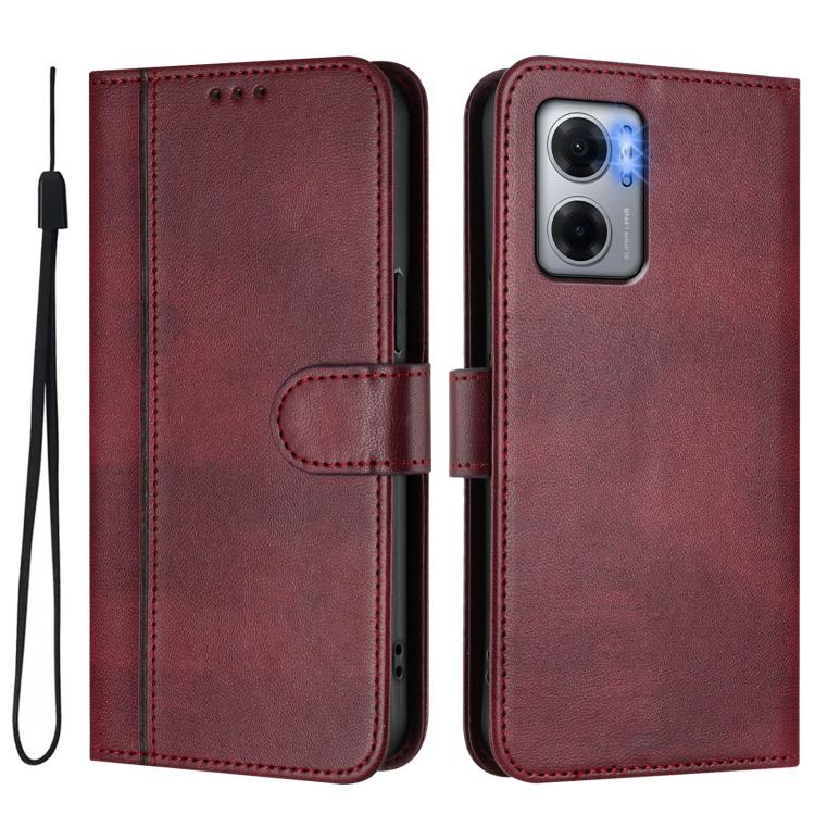 For Redmi 10 5G / 10 Prime+ 5G India Line Splicing Buckle Retro Leather Phone Case