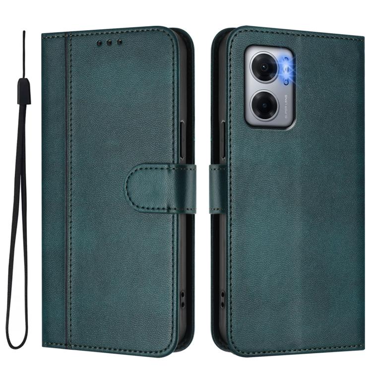For Redmi 10 5G / 10 Prime+ 5G India Line Splicing Buckle Retro Leather Phone Case