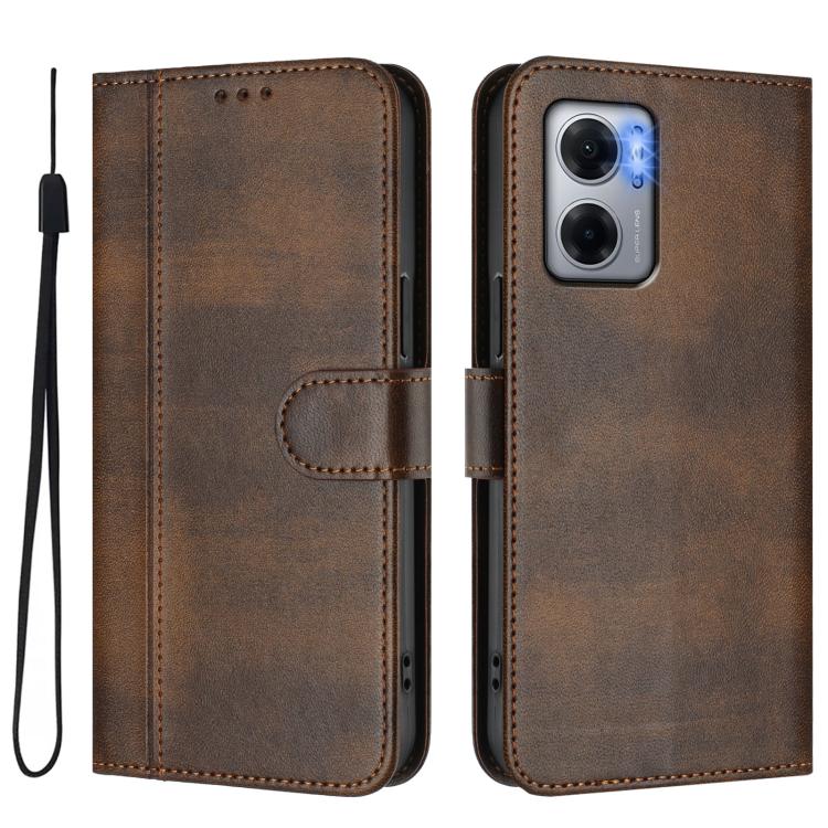 For Redmi 10 5G / 10 Prime+ 5G India Line Splicing Buckle Retro Leather Phone Case