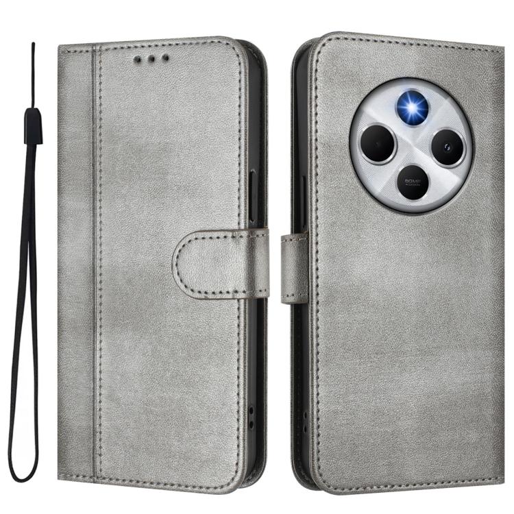 For Redmi 14C 4G / 14R 5G Global / A3 Pro Line Splicing Buckle Retro Leather Phone Case