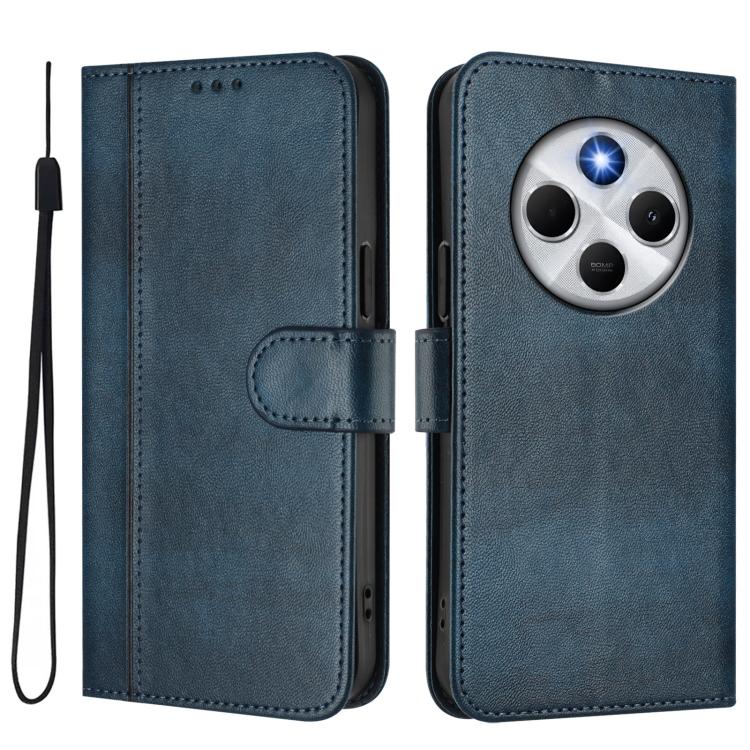 For Redmi 14C 4G / 14R 5G Global / A3 Pro Line Splicing Buckle Retro Leather Phone Case