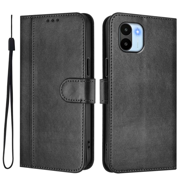For Redmi A1 4G / A2 4G Line Splicing Buckle Retro Leather Phone Case