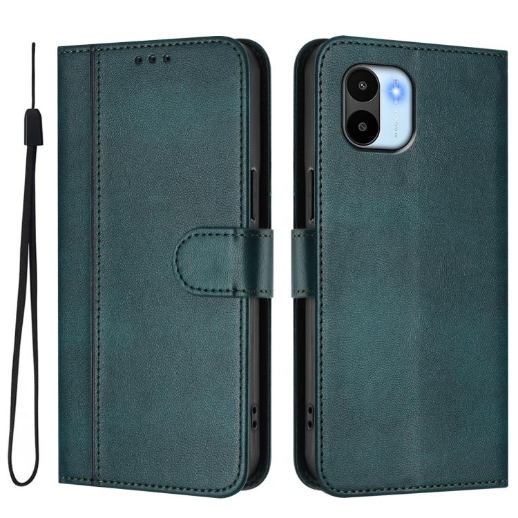 For Redmi A1 4G / A2 4G Line Splicing Buckle Retro Leather Phone Case