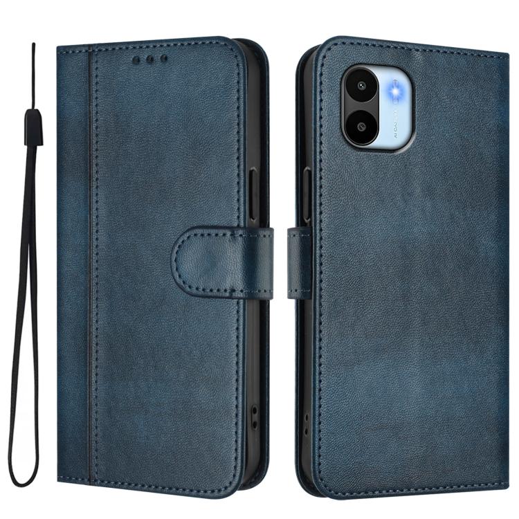 For Redmi A1 4G / A2 4G Line Splicing Buckle Retro Leather Phone Case