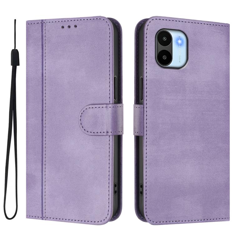 For Redmi A1 4G / A2 4G Line Splicing Buckle Retro Leather Phone Case