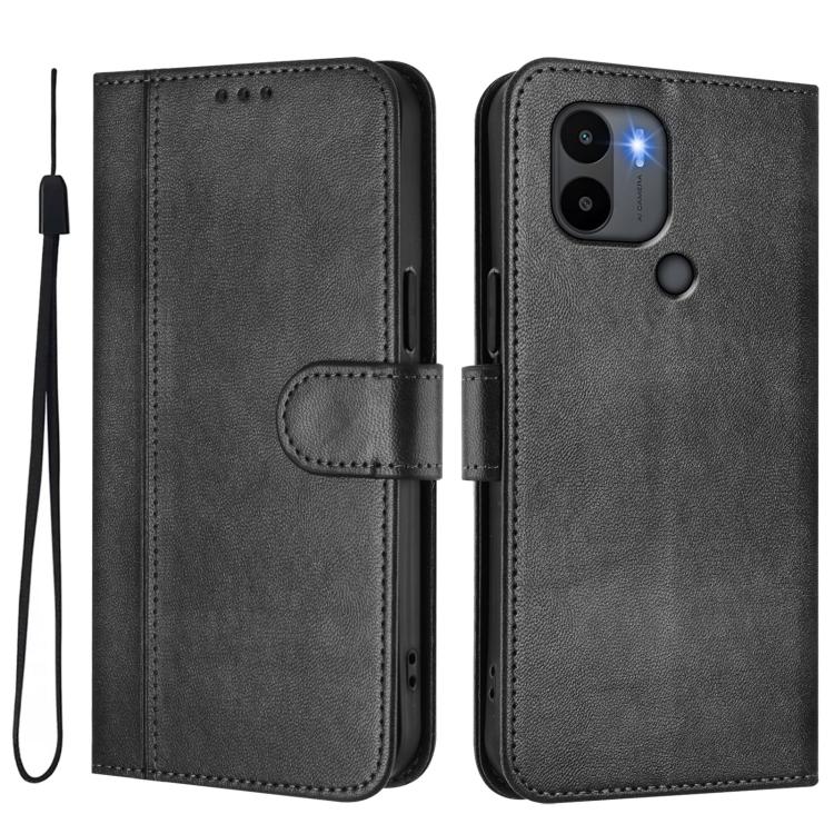 For Redmi A1+ 4G / A2+ Line Splicing Buckle Retro Leather Phone Case