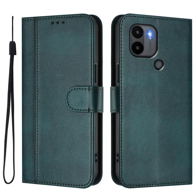 For Redmi A1+ 4G / A2+ Line Splicing Buckle Retro Leather Phone Case