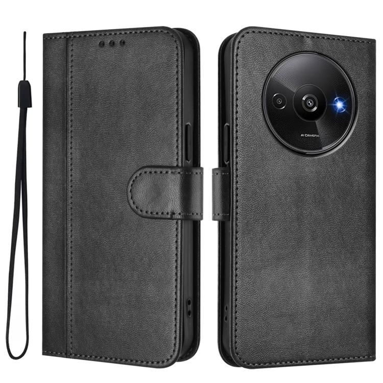 For Redmi A3 4G / A3x 4G Line Splicing Buckle Retro Leather Phone Case