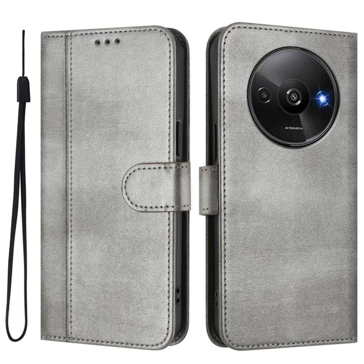 For Redmi A3 4G / A3x 4G Line Splicing Buckle Retro Leather Phone Case
