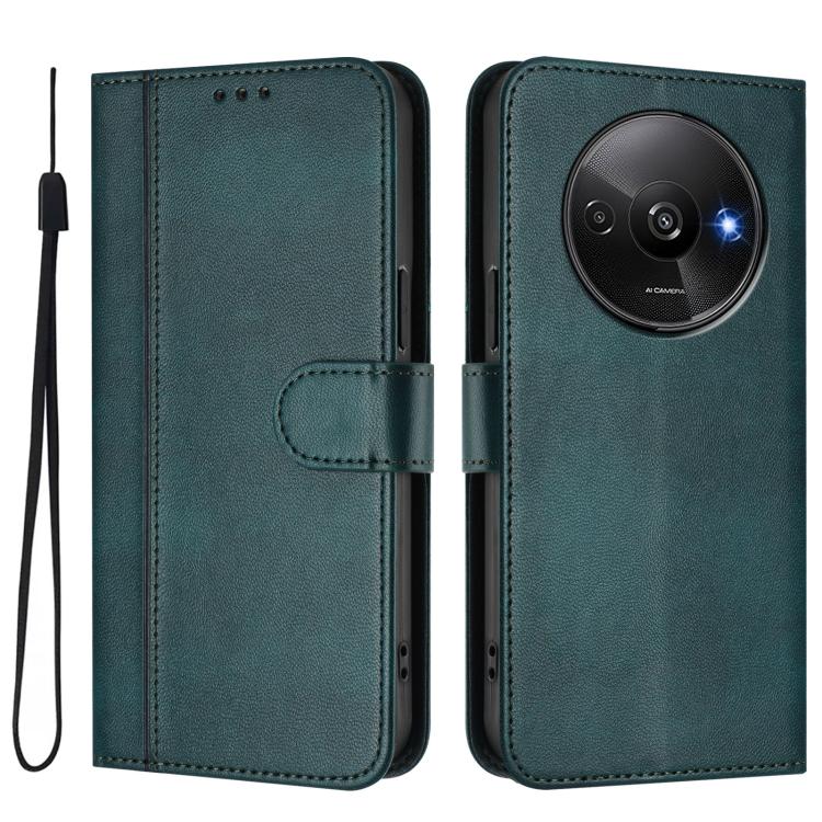 For Redmi A3 4G / A3x 4G Line Splicing Buckle Retro Leather Phone Case