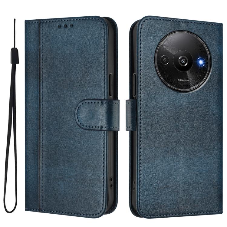 For Redmi A3 4G / A3x 4G Line Splicing Buckle Retro Leather Phone Case