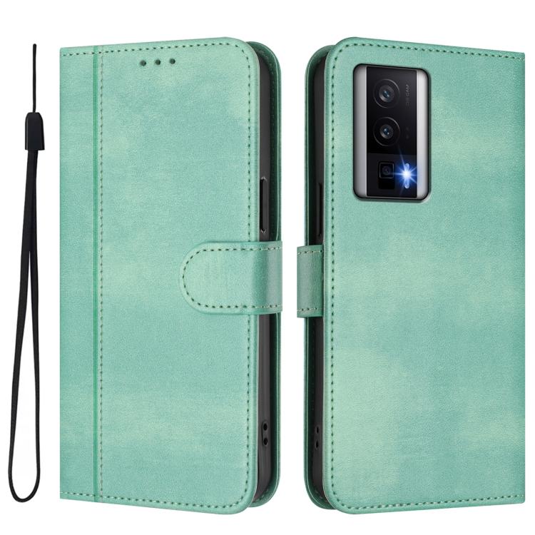 For Redmi K60 / K60 Pro Line Splicing Buckle Retro Leather Phone Case