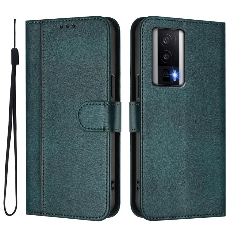 For Redmi K60 / K60 Pro Line Splicing Buckle Retro Leather Phone Case