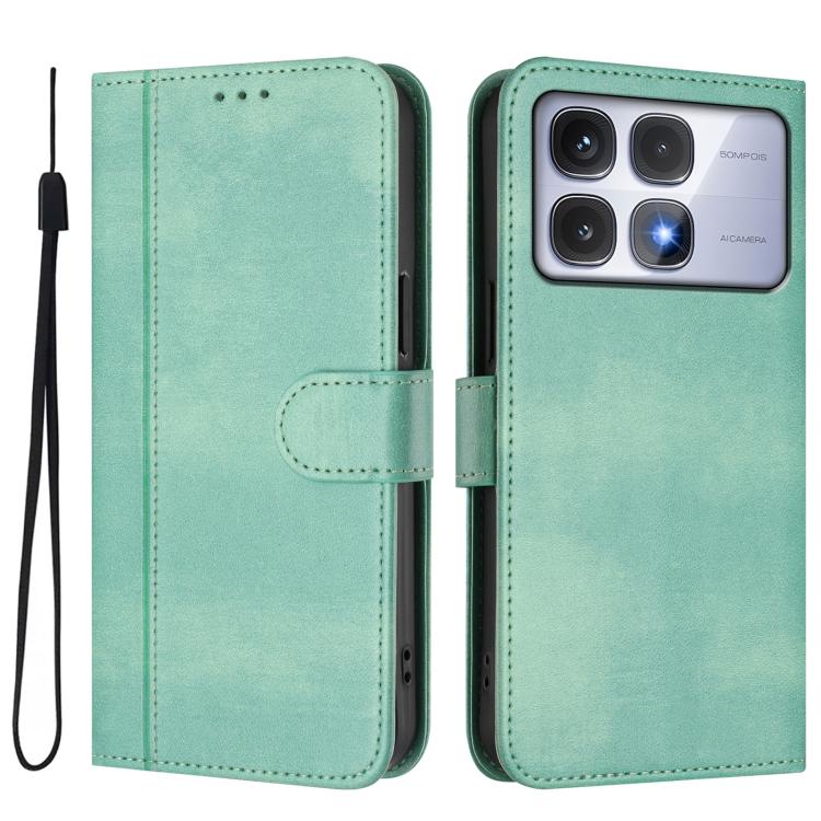 For Redmi K70 Ultra Line Splicing Buckle Retro Leather Phone Case