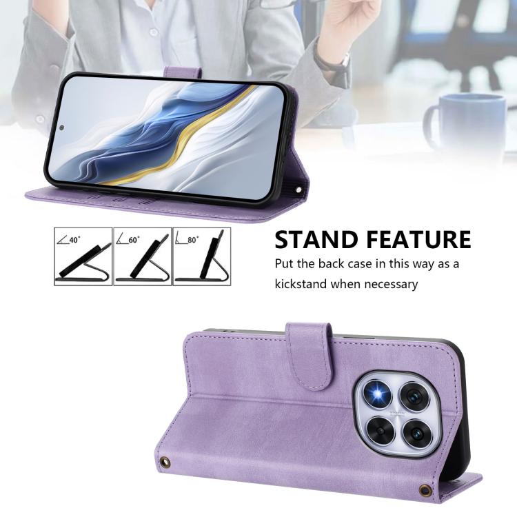 For Redmi K70 Ultra Line Splicing Buckle Retro Leather Phone Case