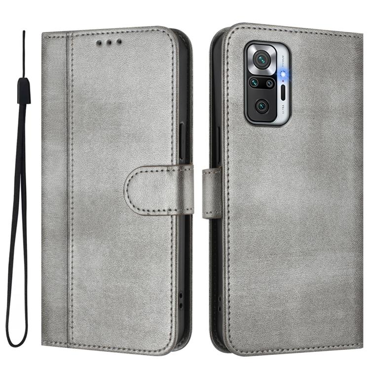 For Redmi Note 10 Pro 4G / Note 10 Pro Max Line Splicing Buckle Retro Leather Phone Case