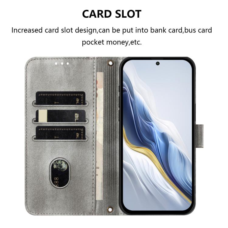 For Redmi Note 11 4G / Note 11S 4G Global Line Splicing Buckle Retro Leather Phone Case