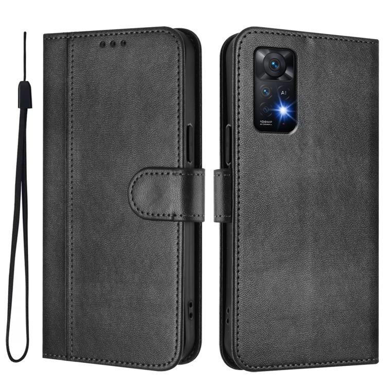 For Redmi Note 11 Pro 5G / 4G Global Line Splicing Buckle Retro Leather Phone Case